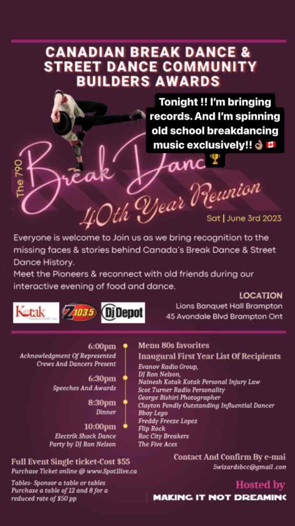 Canadian Break Dance Awards Flyer