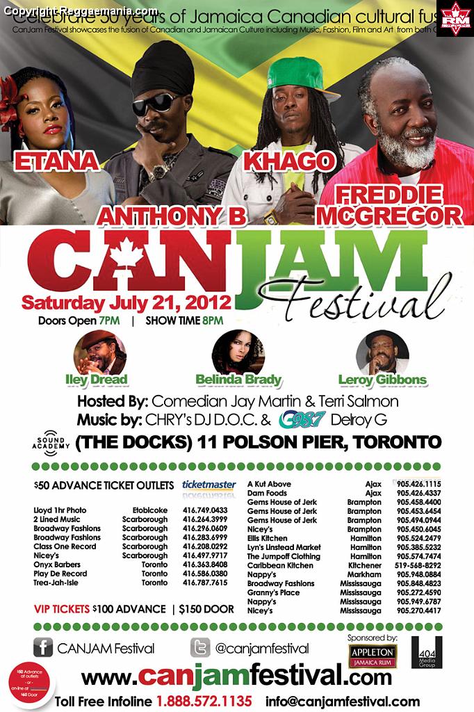 Canada Jam&nbsp;@ Sound Academy ft. Freddie McGregor, Anthony B., Etana + Khago 07.21.12